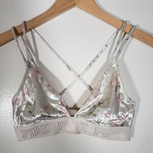 Victoria's Secret Crushed Velvet Floral Unlined Strappy Bralette Size S